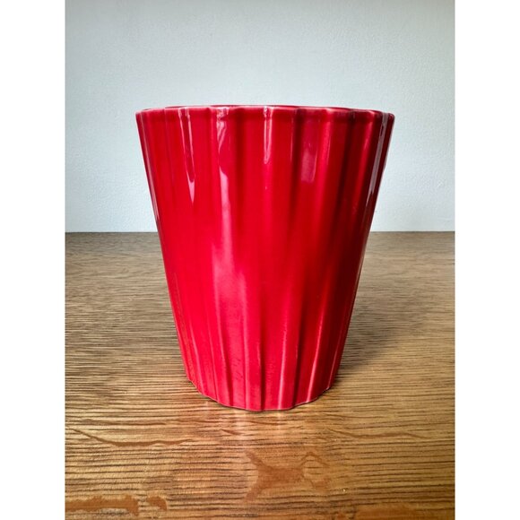 Red Ceramic Flower Pot 5.0 Bromeliad Designer By Masterpiece Flower Co.; 6" Tall - Picture 1 of 7